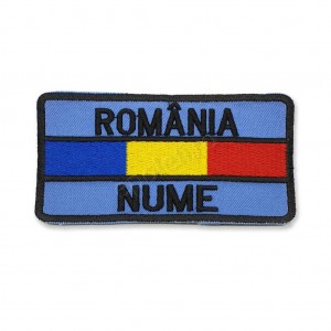 Ecuson nominal cu "ROMANIA" si tricolor forte aeriene