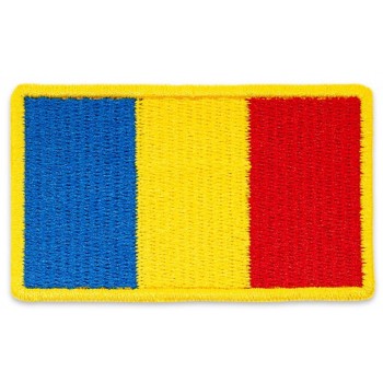 Drapel brodat cu contur galben