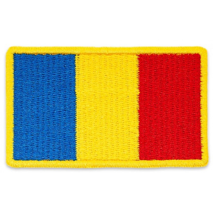 Drapel brodat cu contur galben