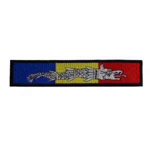 Ecuson Drapel Romania cu Lupul Dacic