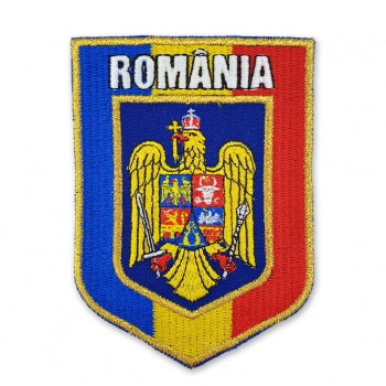 Emblema Stema Romaniei incadrata in tricolor