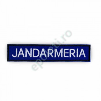 Emblema cu text "JANDARMERIA"