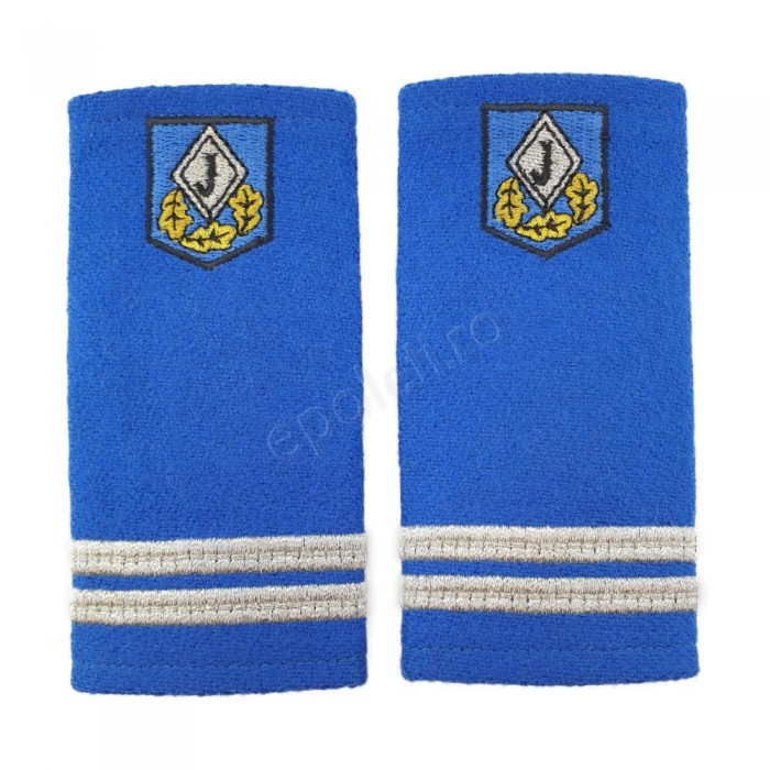grade jandarmerie brodate pe suport textil din lana de culoare bleu-jandarm